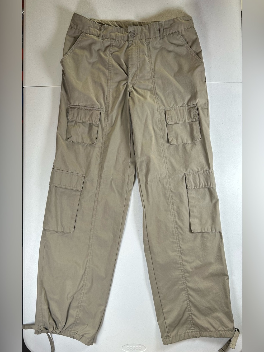 Harper & Ivy Women’s Khaki Multi-Pocket Utility Cargo Pants Size Medium